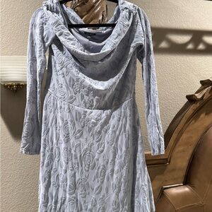 NWT Wild Fable Silver Sheath Dress Long Sleeve Cowl Neck